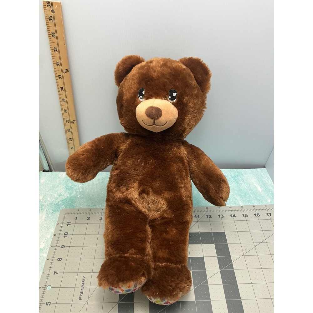 Build-A-Bear Workshop Happy Birthday Brown Teddy Bear Plush 16" Gift Box Feet